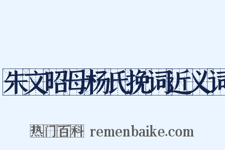 朱文昭母杨氏挽词近义词是什么意思的图片